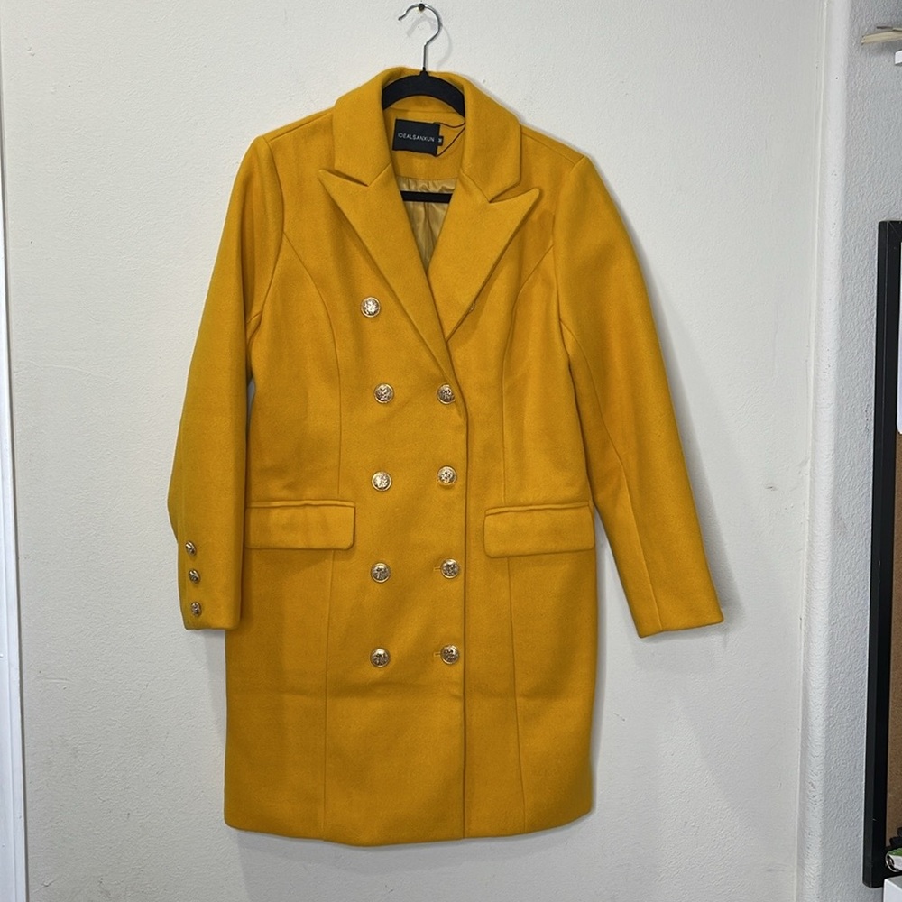 Ideal Sanxun Women's Winter Coats Long Retro Double-Breasted Outerwear Jacket